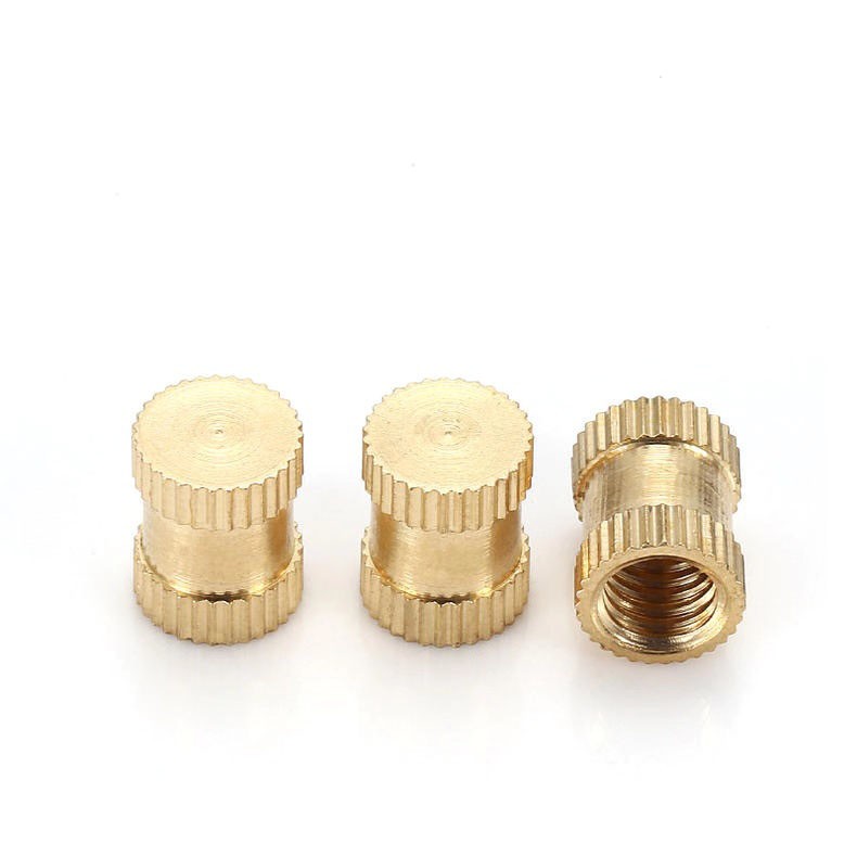 Brass M3 M4 Knurled Cup Screws and Nuts internal thread