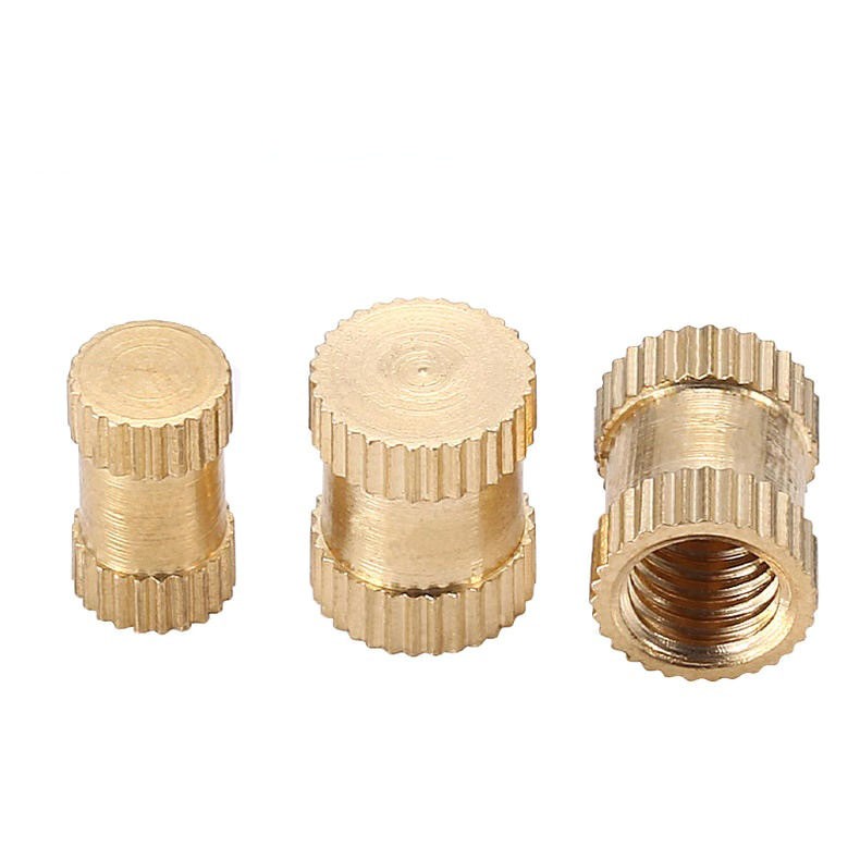 Brass M3 M4 Knurled Cup Screws and Nuts internal thread