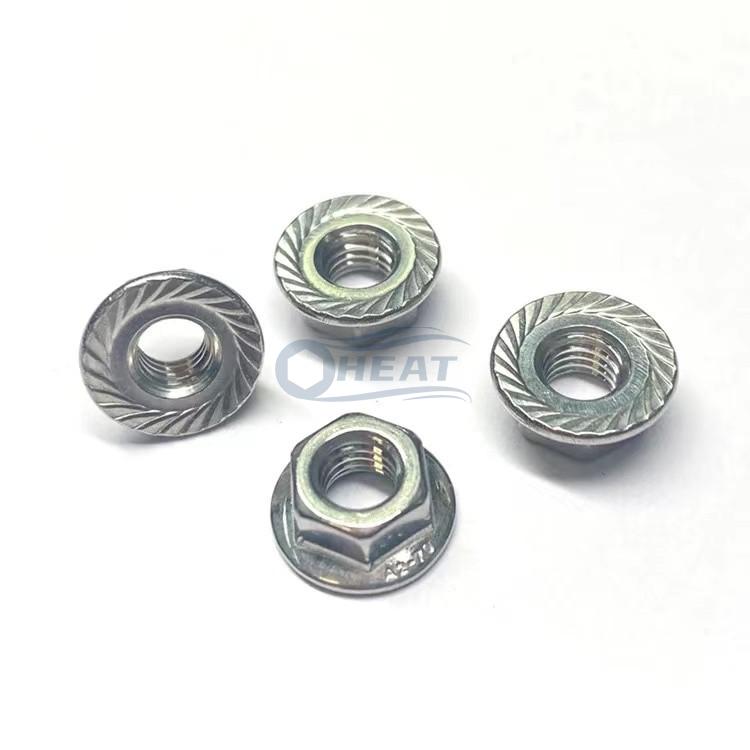 DIN Stainless Steel Serrated Flange Locknuts Hexagon Nuts
