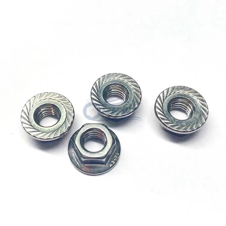 DIN Stainless Steel Serrated Flange Locknuts Hexagon Nuts