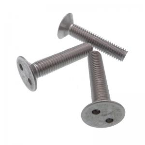 M6 Countersunk 2 Hole Pig Nose Head Anti Theft Screw M6 Countersunk 2 Hole Pig Nose Head Anti Theft Screw