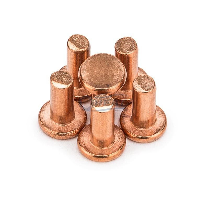 Round Flat Head Brass Copper Solid Rivets Screws Manufacturer China