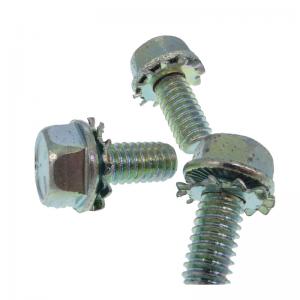 M6 flanged hex head screw with serrated Washer Sems screw